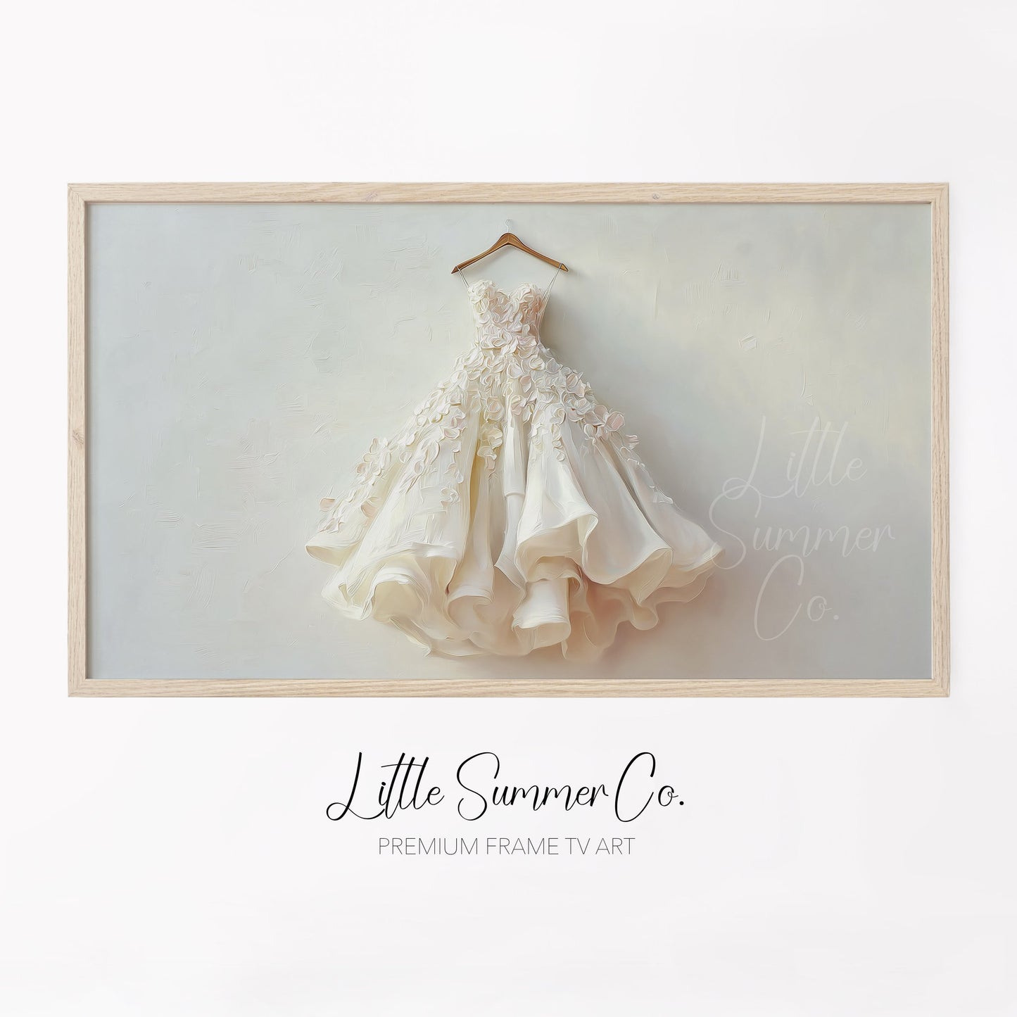 Lace Wedding Dress Frame TV Art displayed on a TV