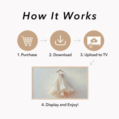 Lace Wedding Dress Frame TV Art displayed on a TV