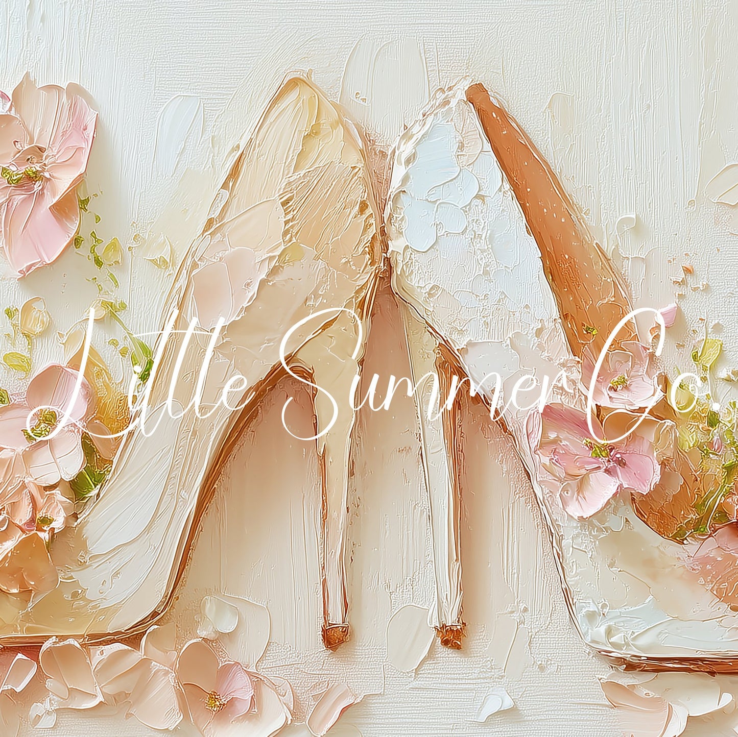 Bridal Heels with Flowers Frame TV Art displayed on a TV