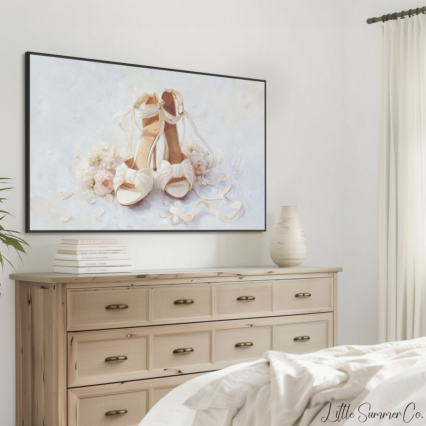 Bridal Shoes Frame TV Art displayed on a TV