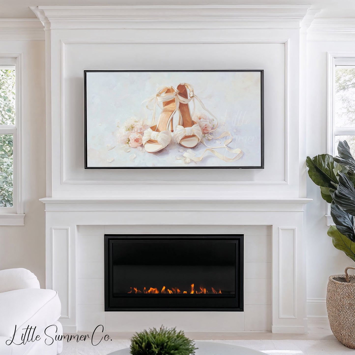 Bridal Shoes Frame TV Art displayed on a TV
