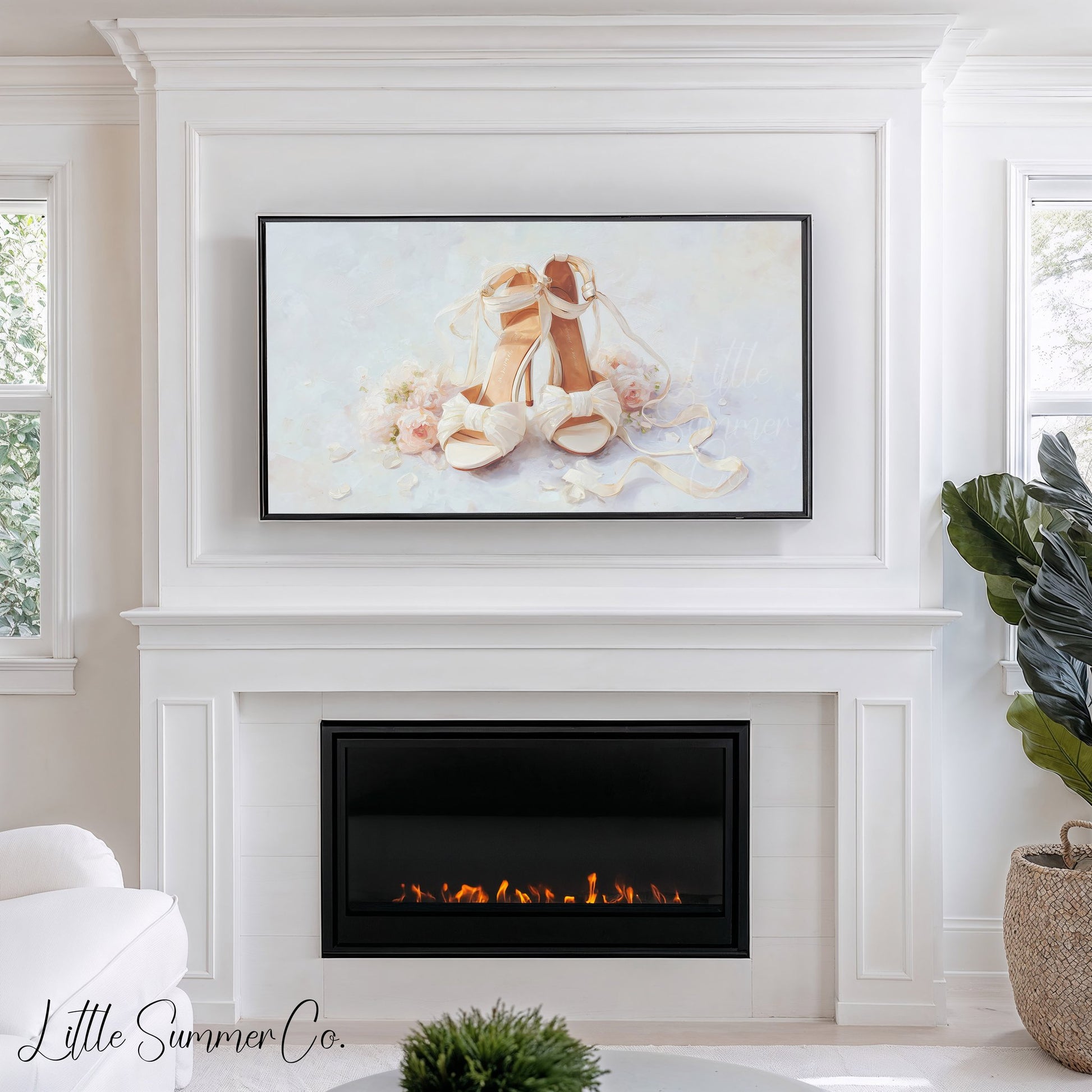 Bridal Shoes Frame TV Art displayed on a TV