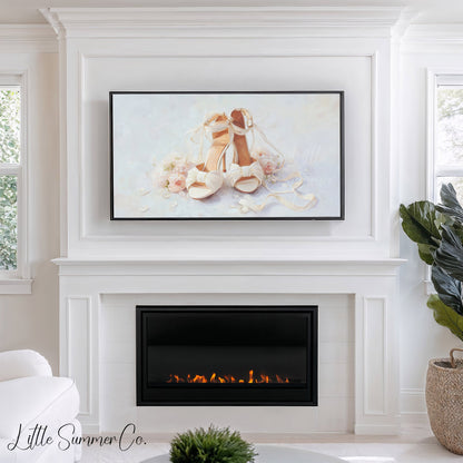 Bridal Shoes Frame TV Art displayed on a TV