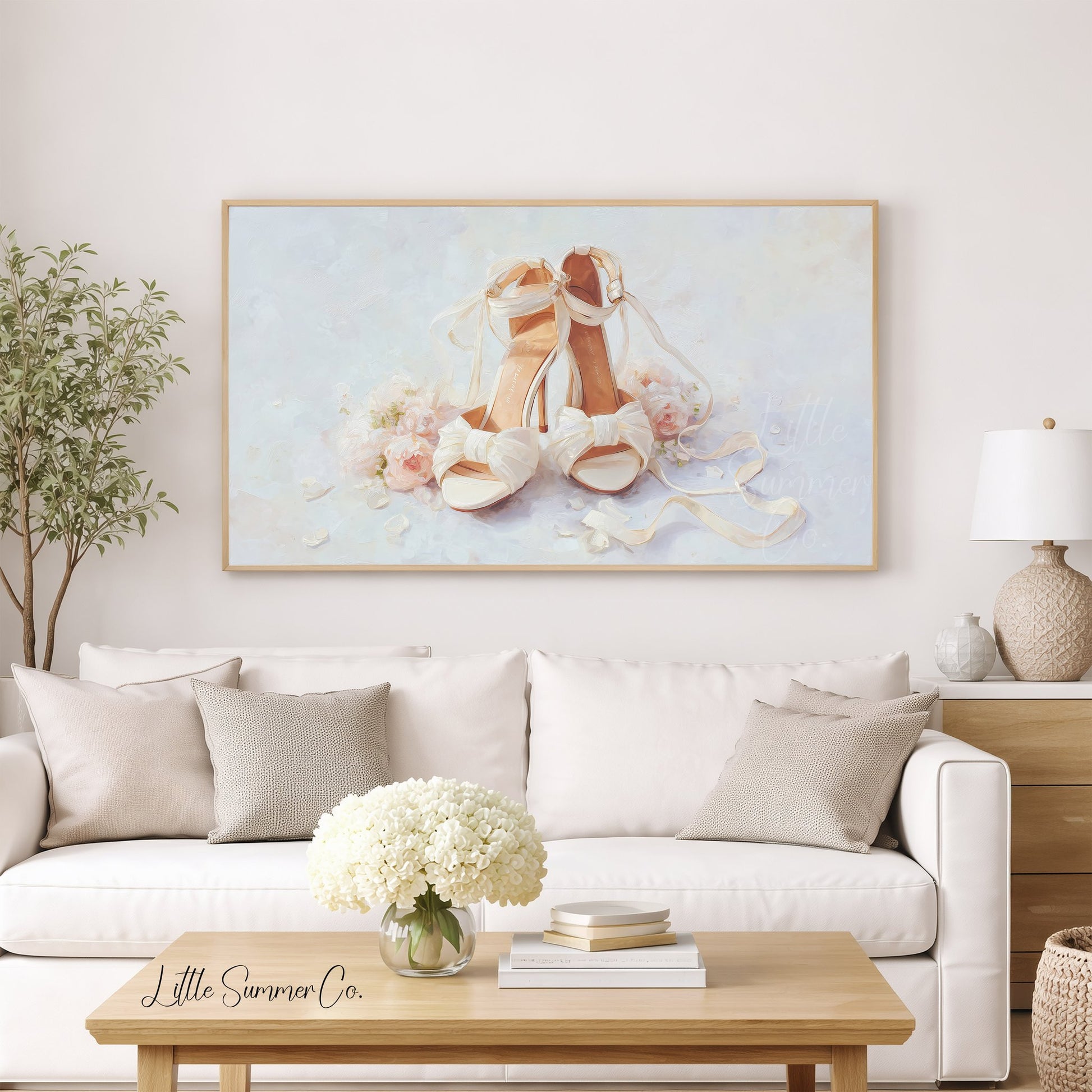 Bridal Shoes Frame TV Art displayed on a TV