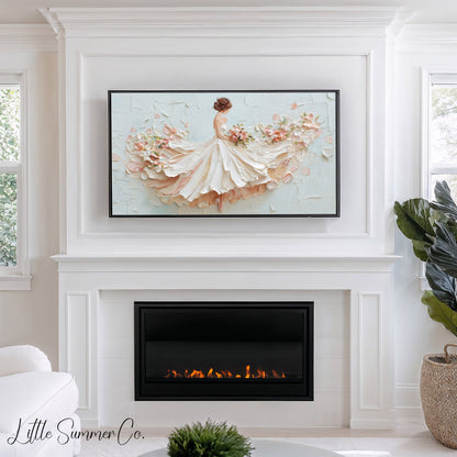 Bride with Bouquet Frame TV Art displayed on a TV