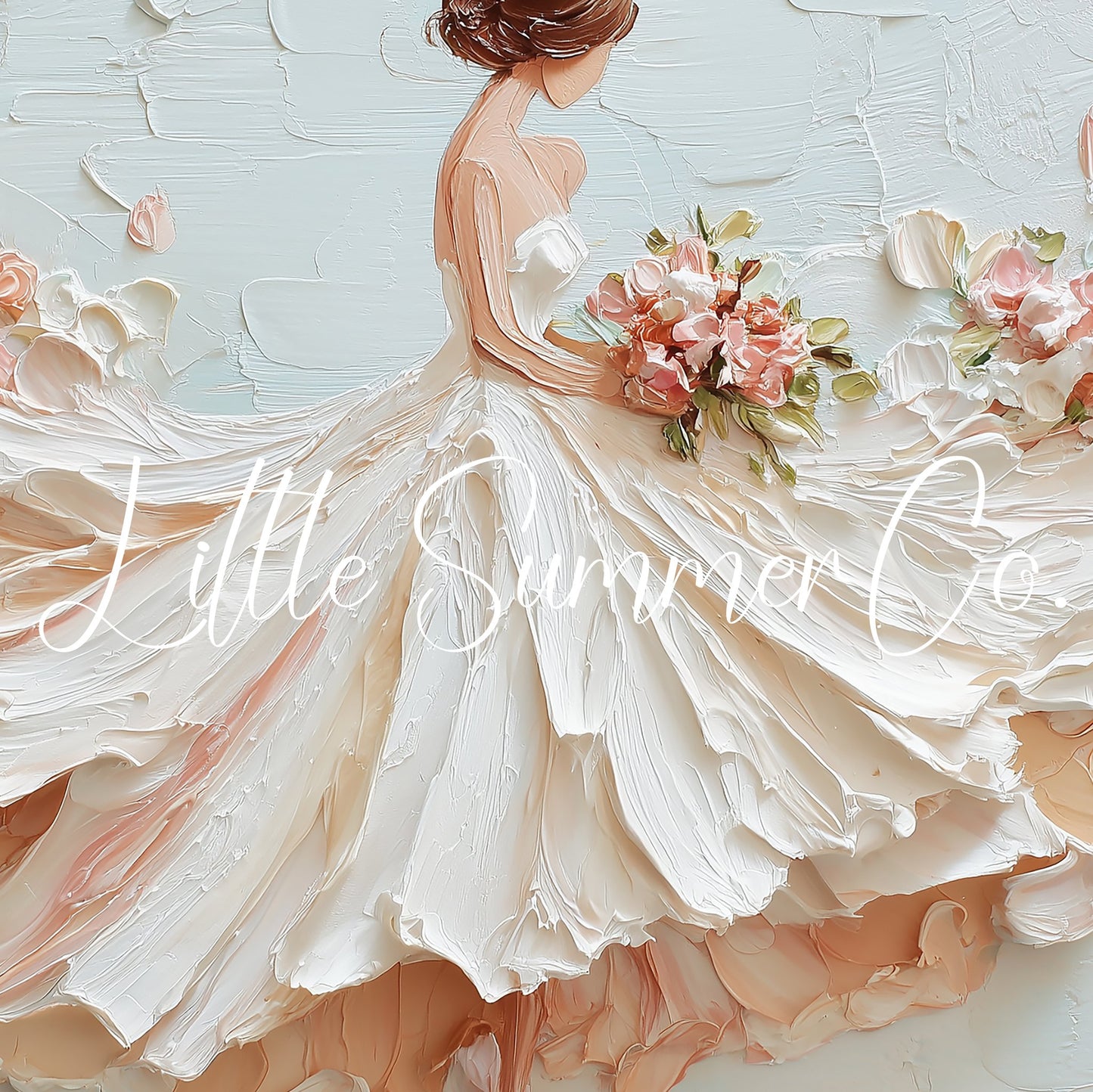 Bride with Bouquet Frame TV Art displayed on a TV