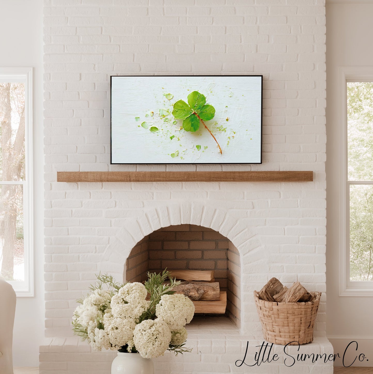 Four Leaf Clover Frame TV Art displayed on a TV
