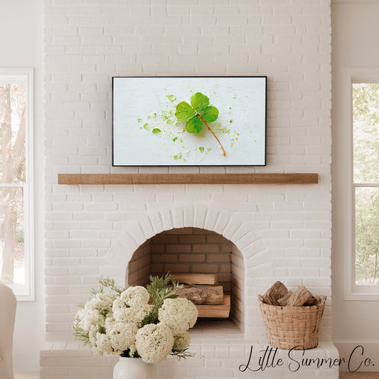 Four Leaf Clover Frame TV Art displayed on a TV
