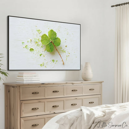 Four Leaf Clover Frame TV Art displayed on a TV