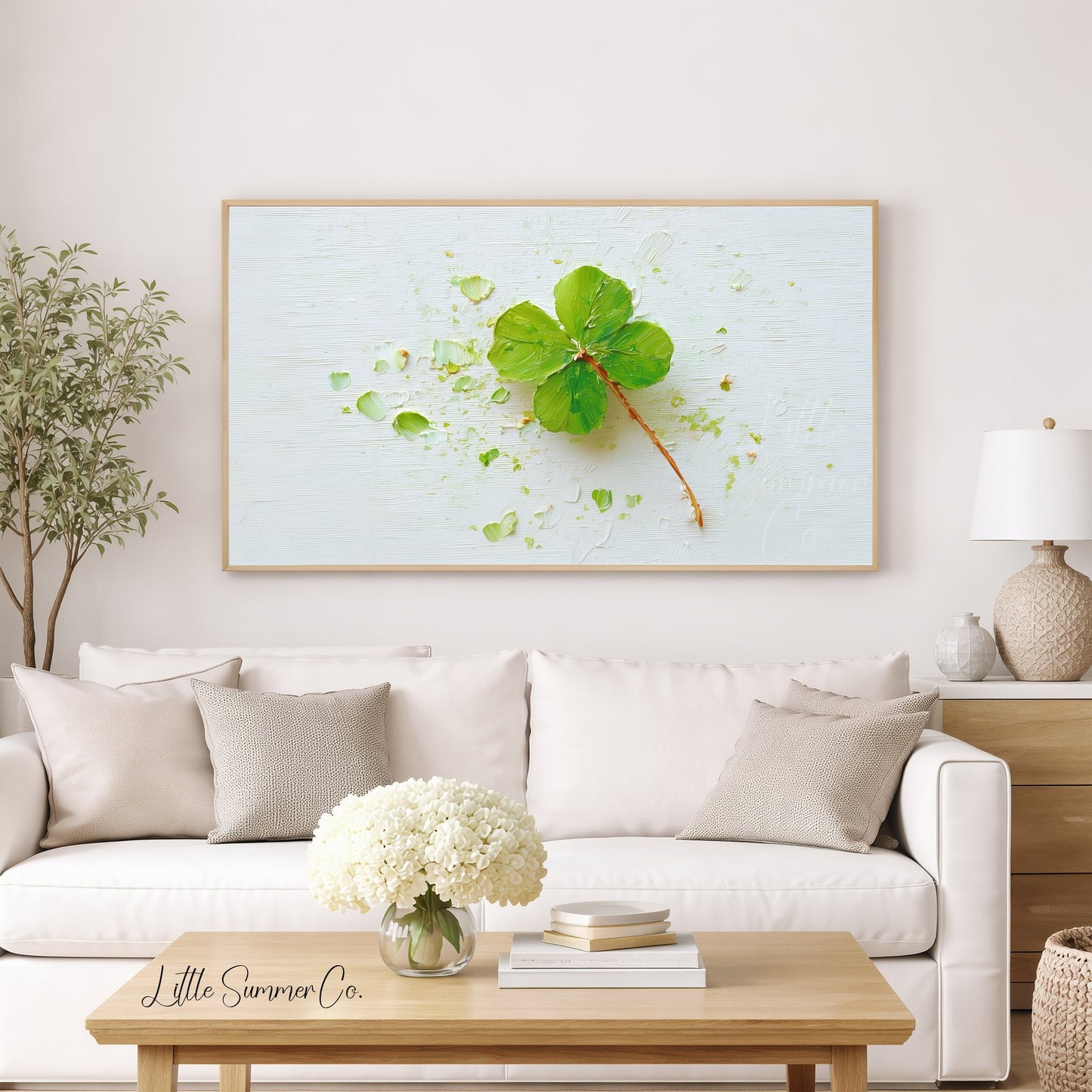 Four Leaf Clover Frame TV Art displayed on a TV