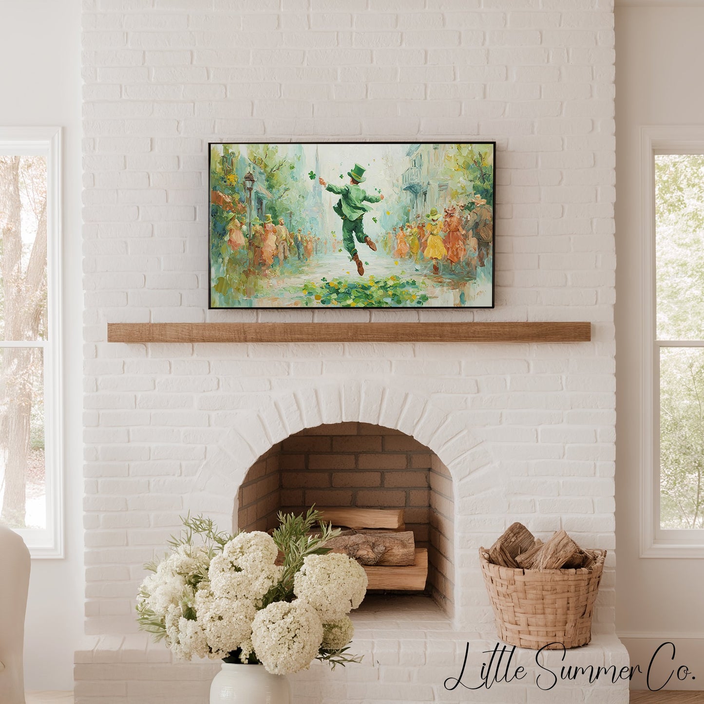 St Patrick Parade Frame TV Art displayed on a TV
