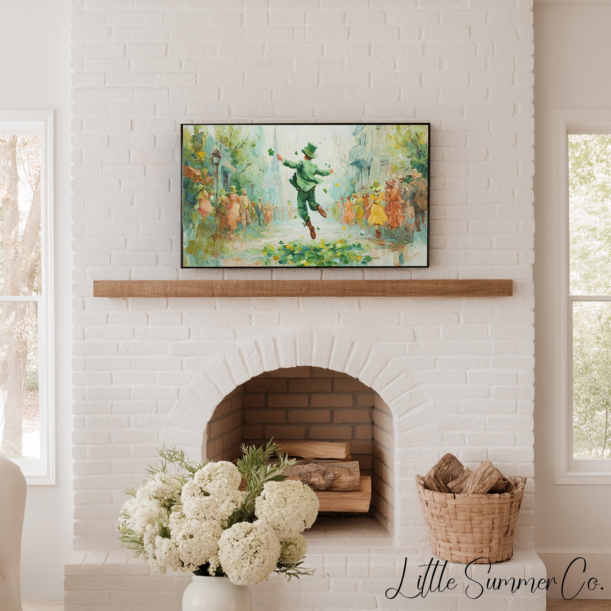 St Patrick Parade Frame TV Art displayed on a TV