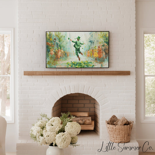 St Patrick Parade Frame TV Art displayed on a TV