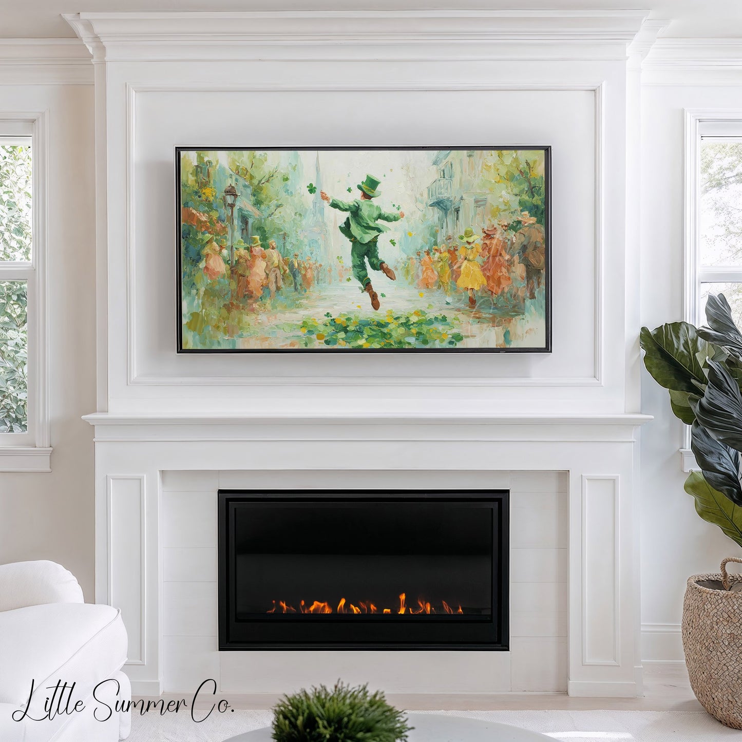 St Patrick Parade Frame TV Art displayed on a TV
