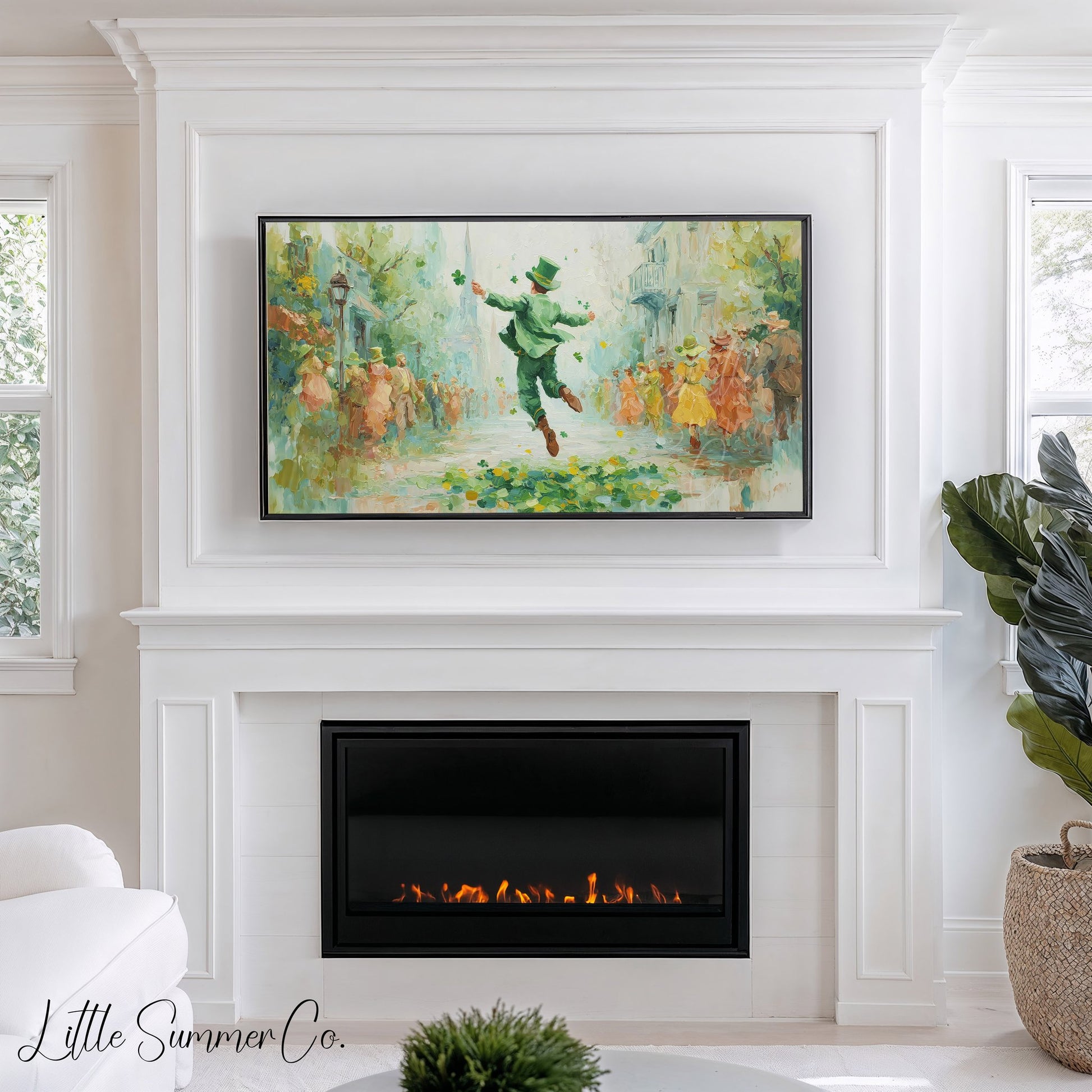 St Patrick Parade Frame TV Art displayed on a TV