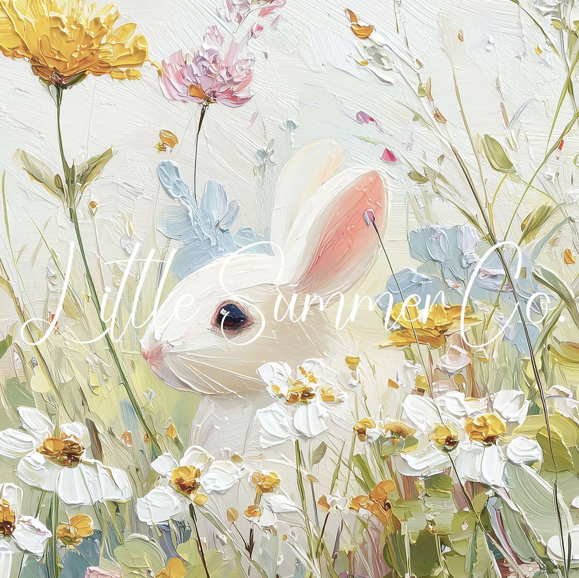 White Bunny Peeking Frame TV Art displayed on a TV