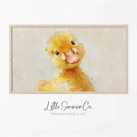 Baby Duckling Frame TV Art displayed on a TV