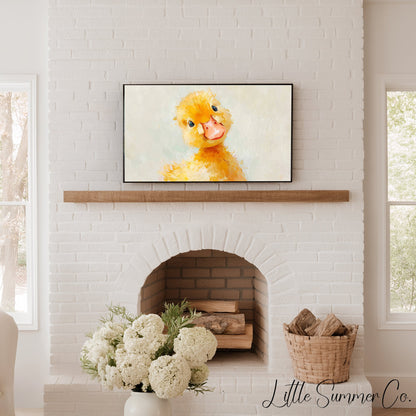 Baby Duckling Frame TV Art displayed on a TV