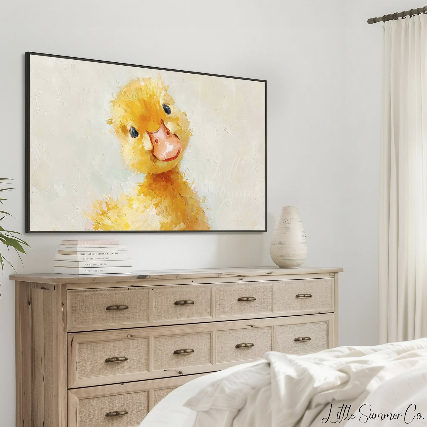 Baby Duckling Frame TV Art displayed on a TV