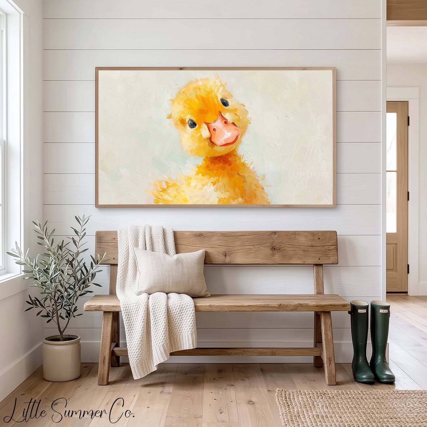 Baby Duckling Frame TV Art displayed on a TV