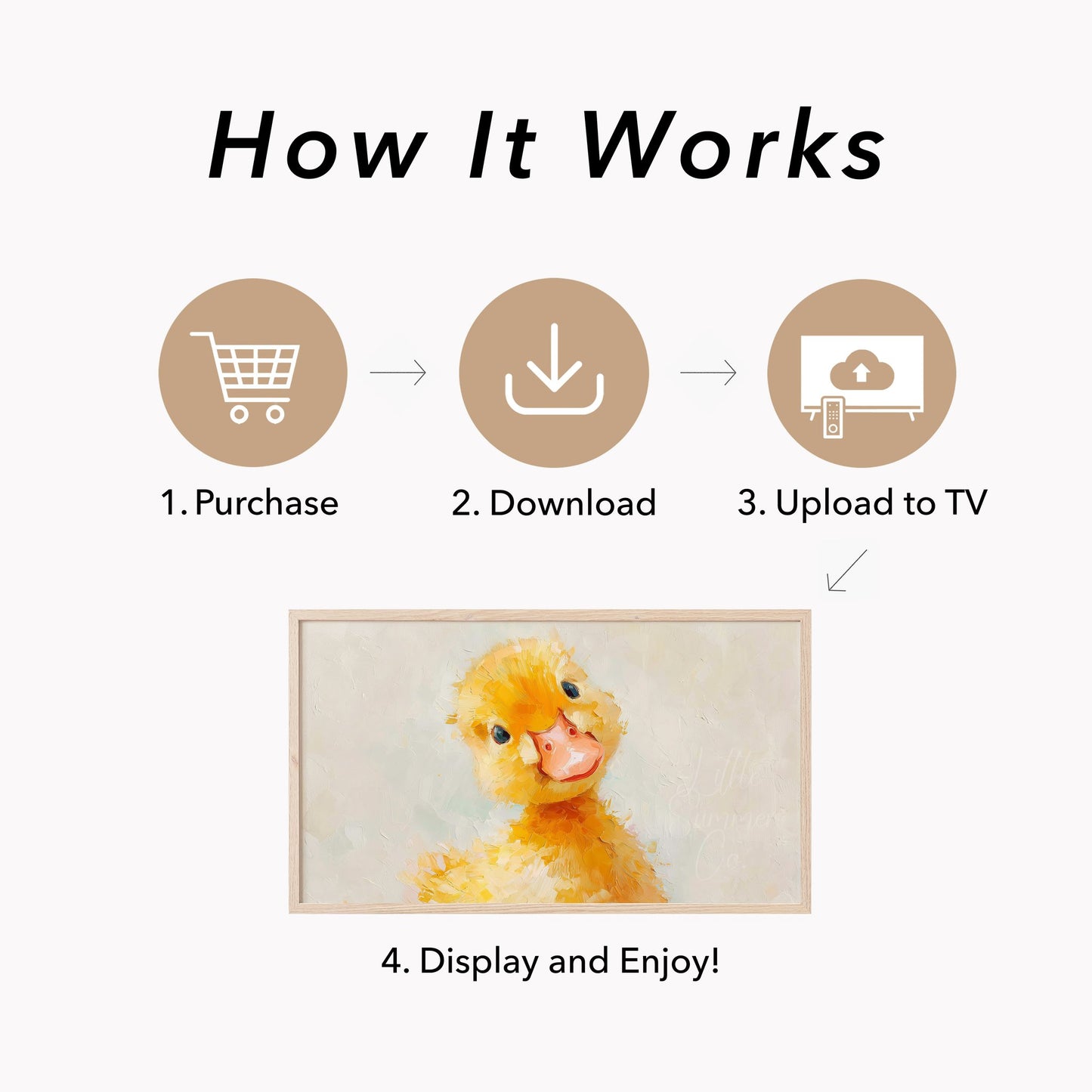 Baby Duckling Frame TV Art displayed on a TV