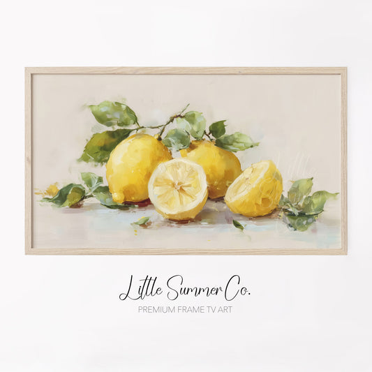 Lemons Frame TV Art displayed on a TV