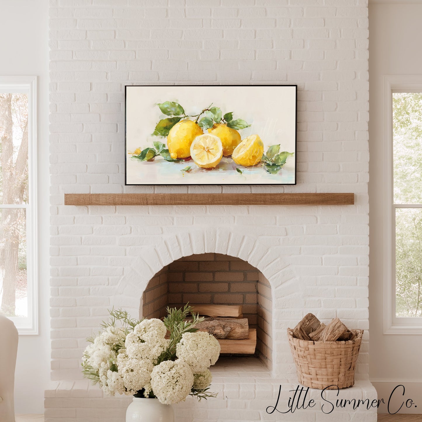 Lemons Frame TV Art displayed on a TV