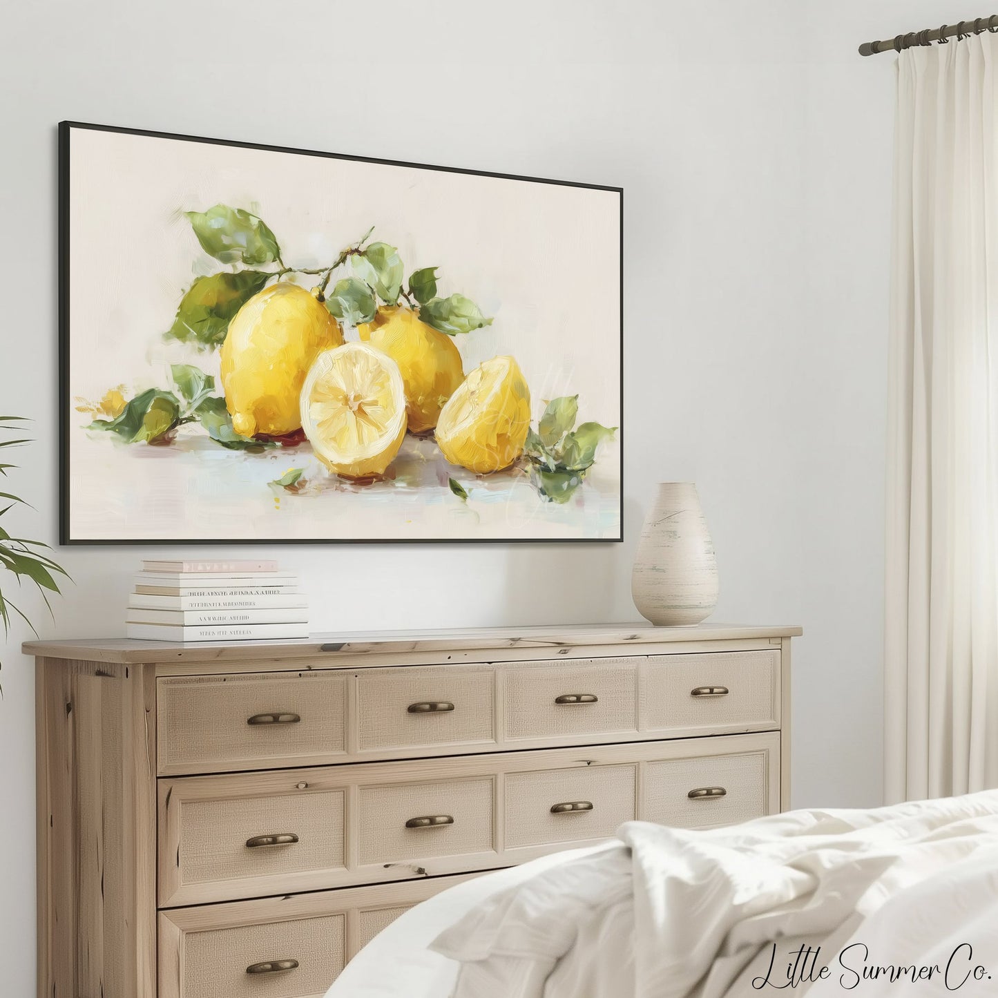 Lemons Frame TV Art displayed on a TV