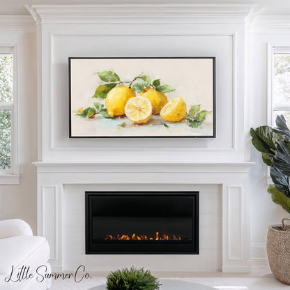 Lemons Frame TV Art displayed on a TV