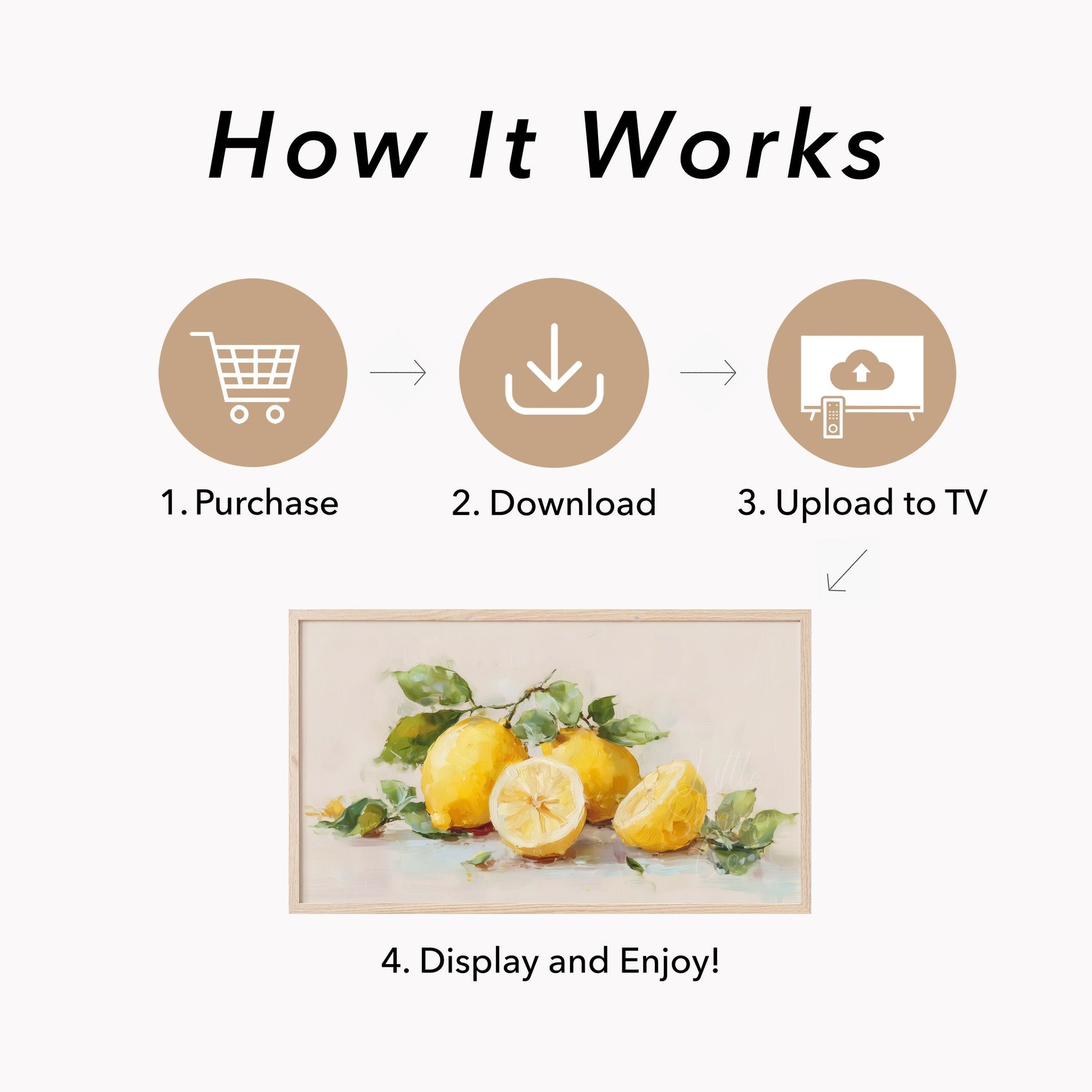Lemons Frame TV Art displayed on a TV