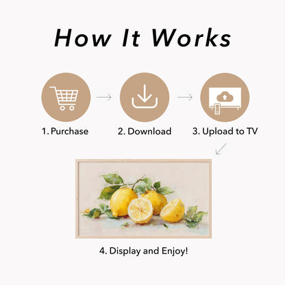 Lemons Frame TV Art displayed on a TV