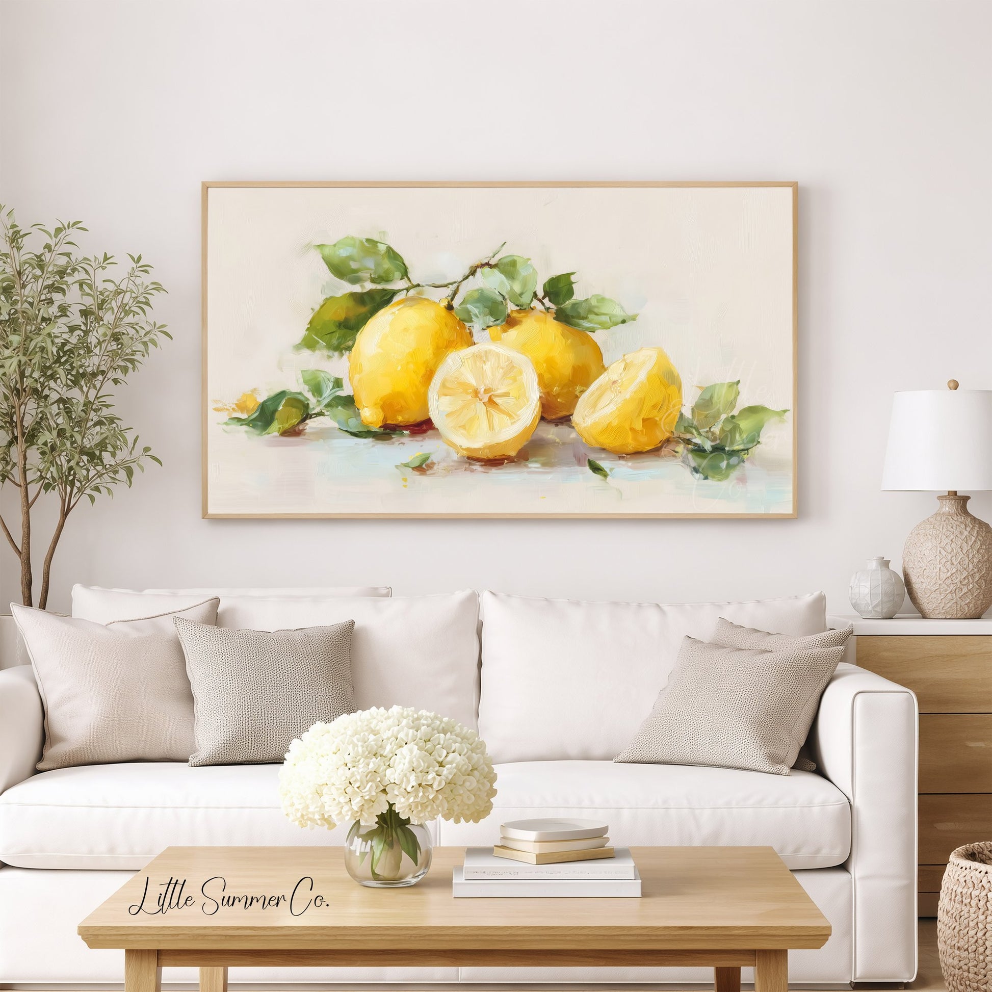 Lemons Frame TV Art displayed on a TV
