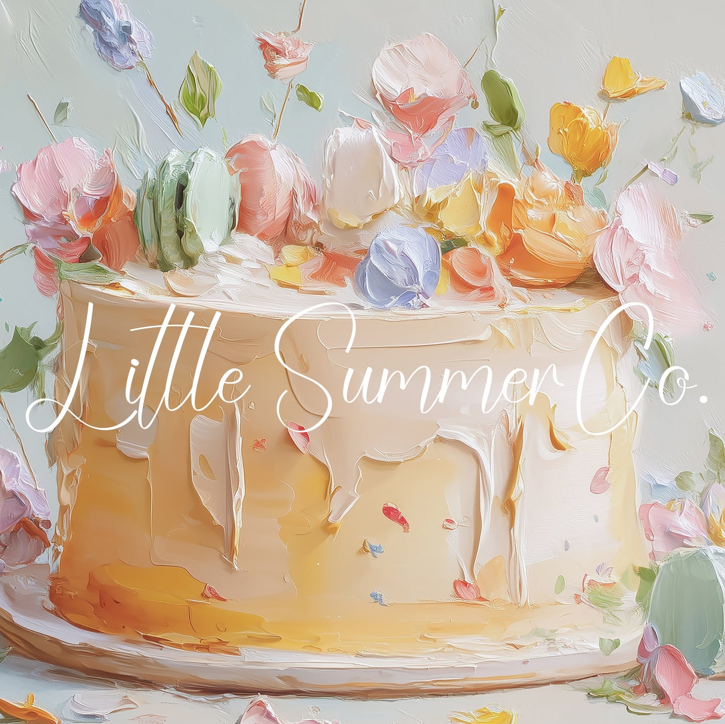 Celebration Cake with Flowers Frame TV Art displayed on a TV