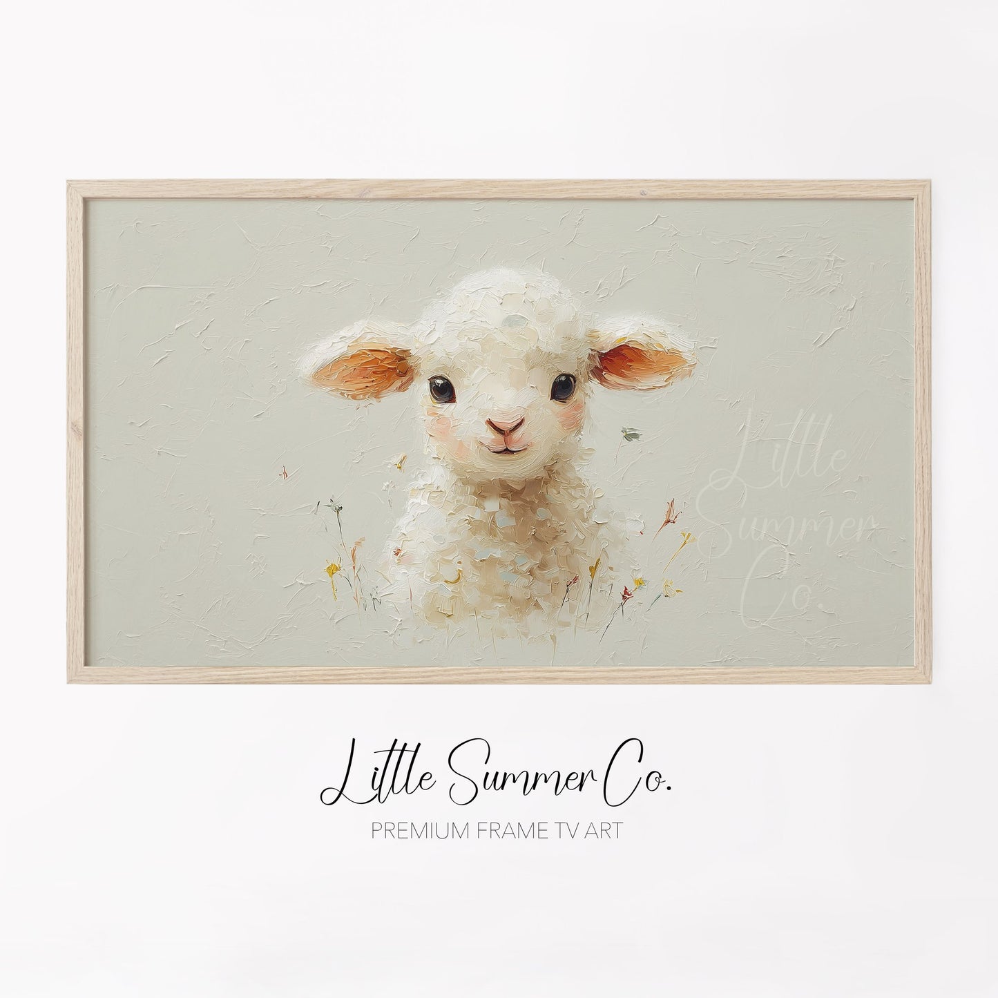 Baby Lamb Frame TV Art displayed on a TV