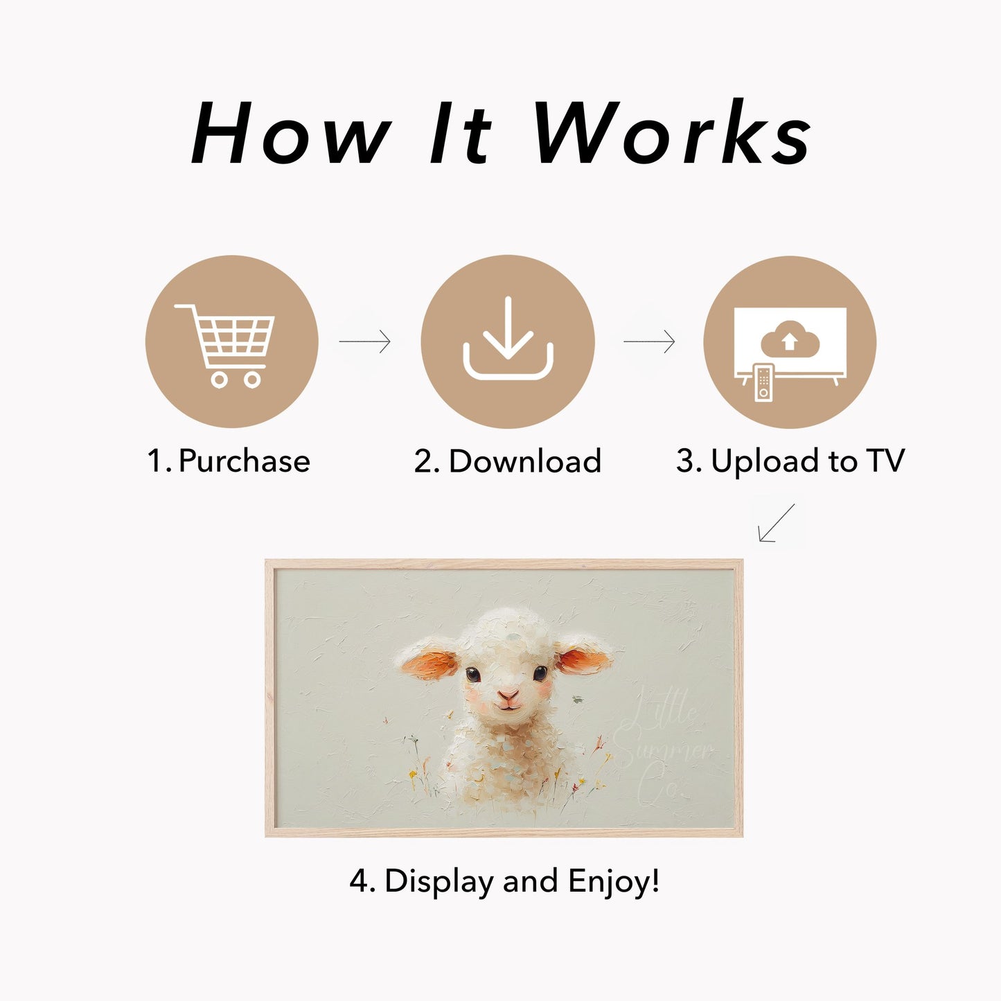 Baby Lamb Frame TV Art displayed on a TV