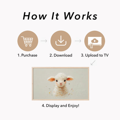 Baby Lamb Frame TV Art displayed on a TV