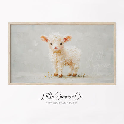 Cute Baby Lamb Frame TV Art displayed on a TV