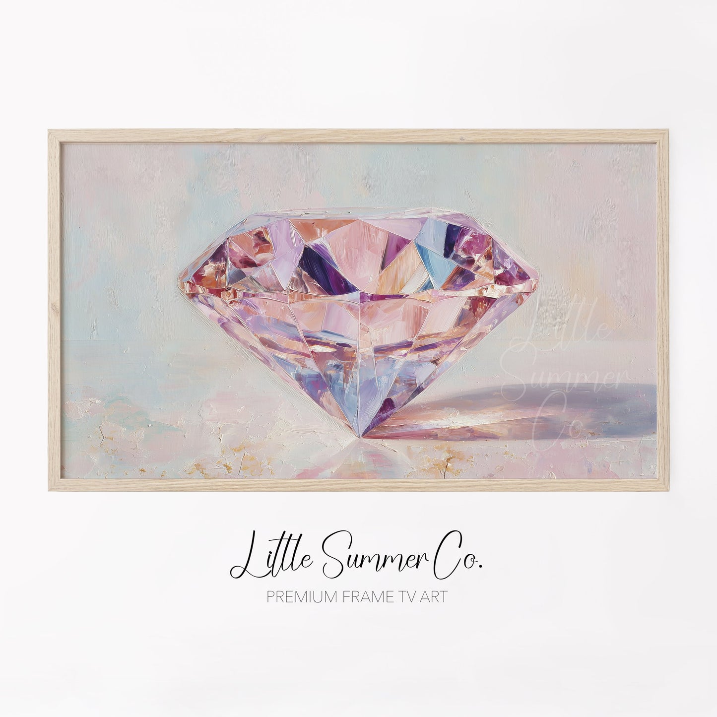 Pink Diamond Frame TV Art displayed on a TV