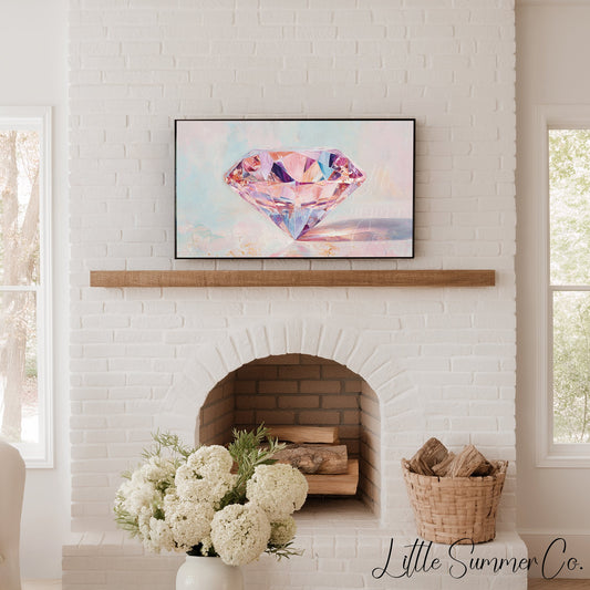 Pink Diamond Frame TV Art displayed on a TV
