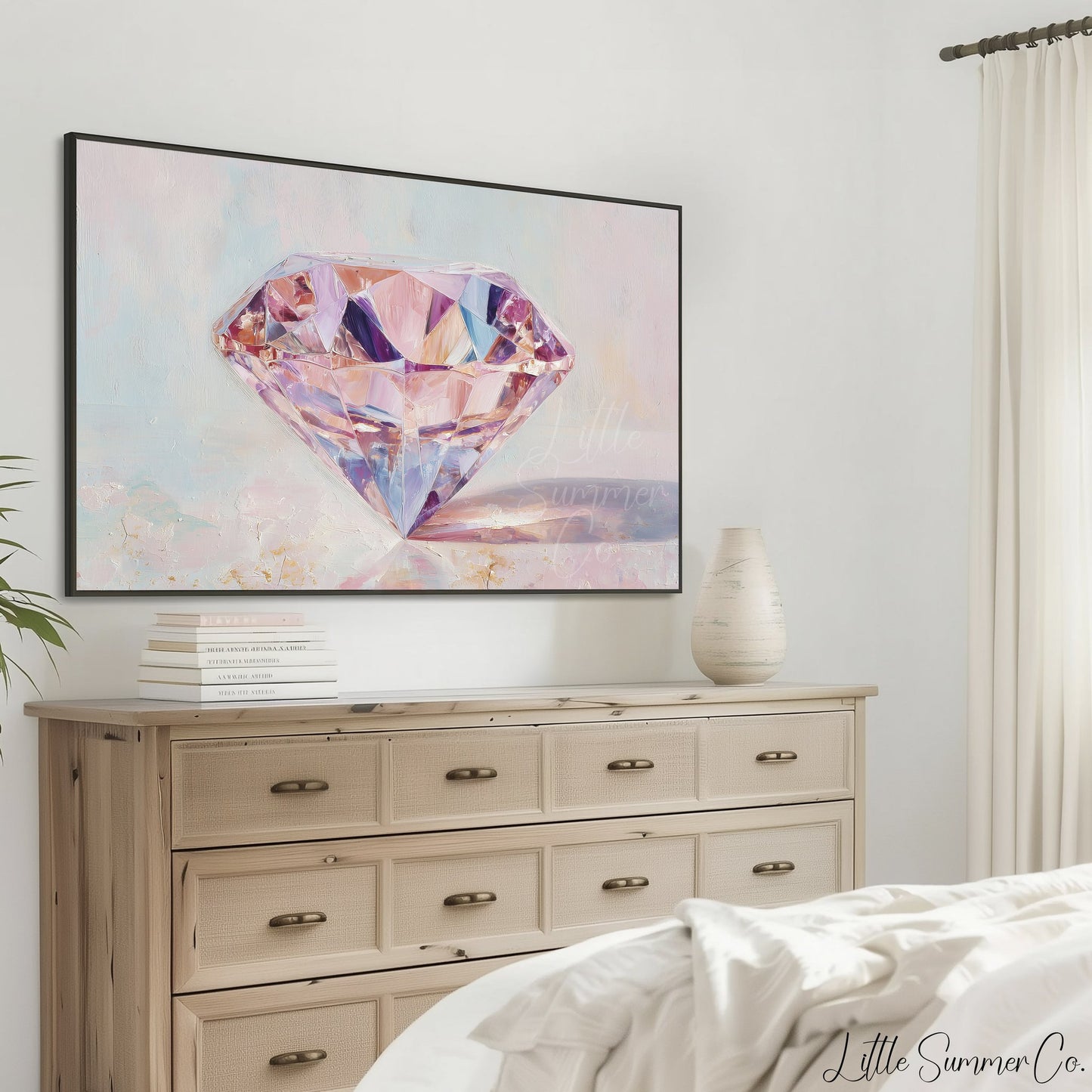 Pink Diamond Frame TV Art displayed on a TV