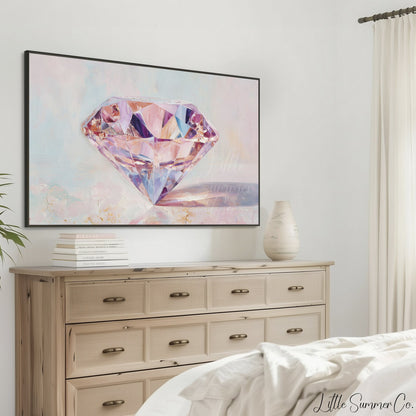 Pink Diamond Frame TV Art displayed on a TV