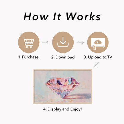 Pink Diamond Frame TV Art displayed on a TV