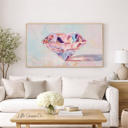 Pink Diamond Frame TV Art displayed on a TV
