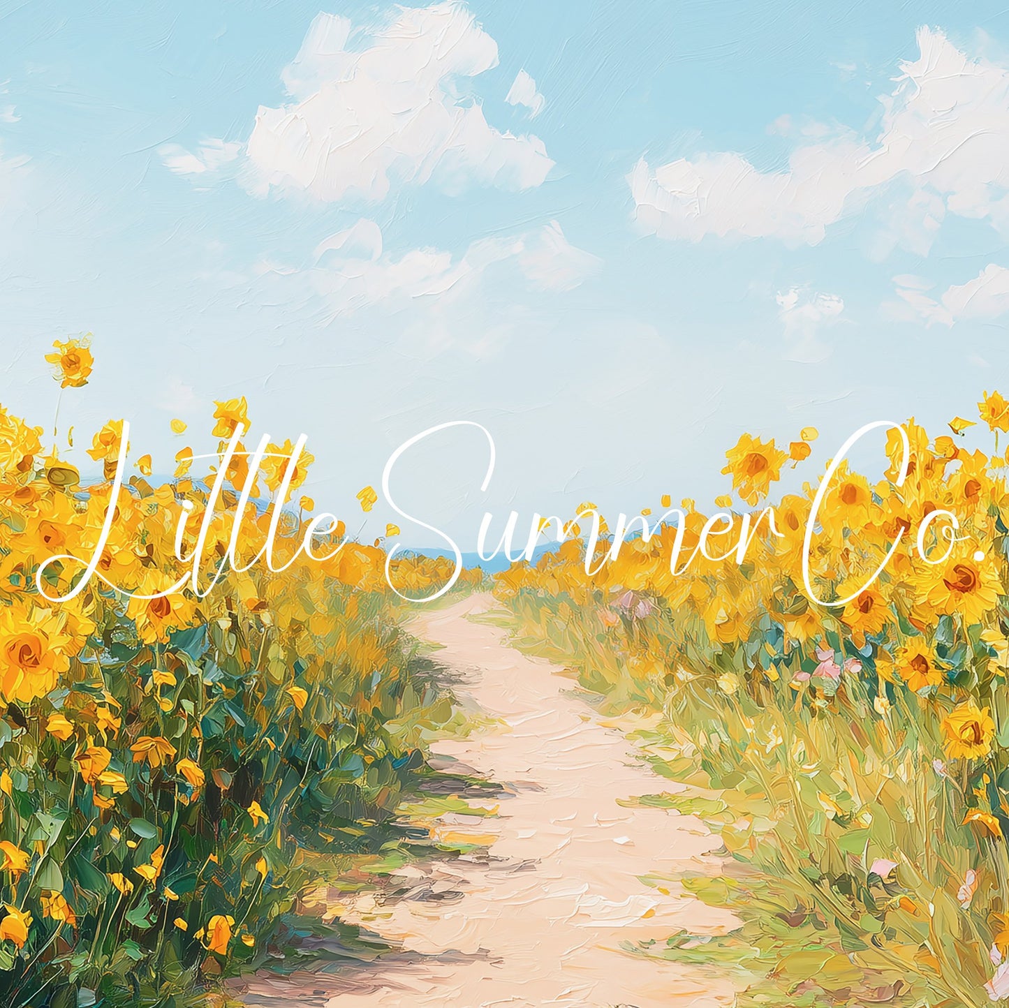 Sunflower Field Path Frame TV Art displayed on a TV