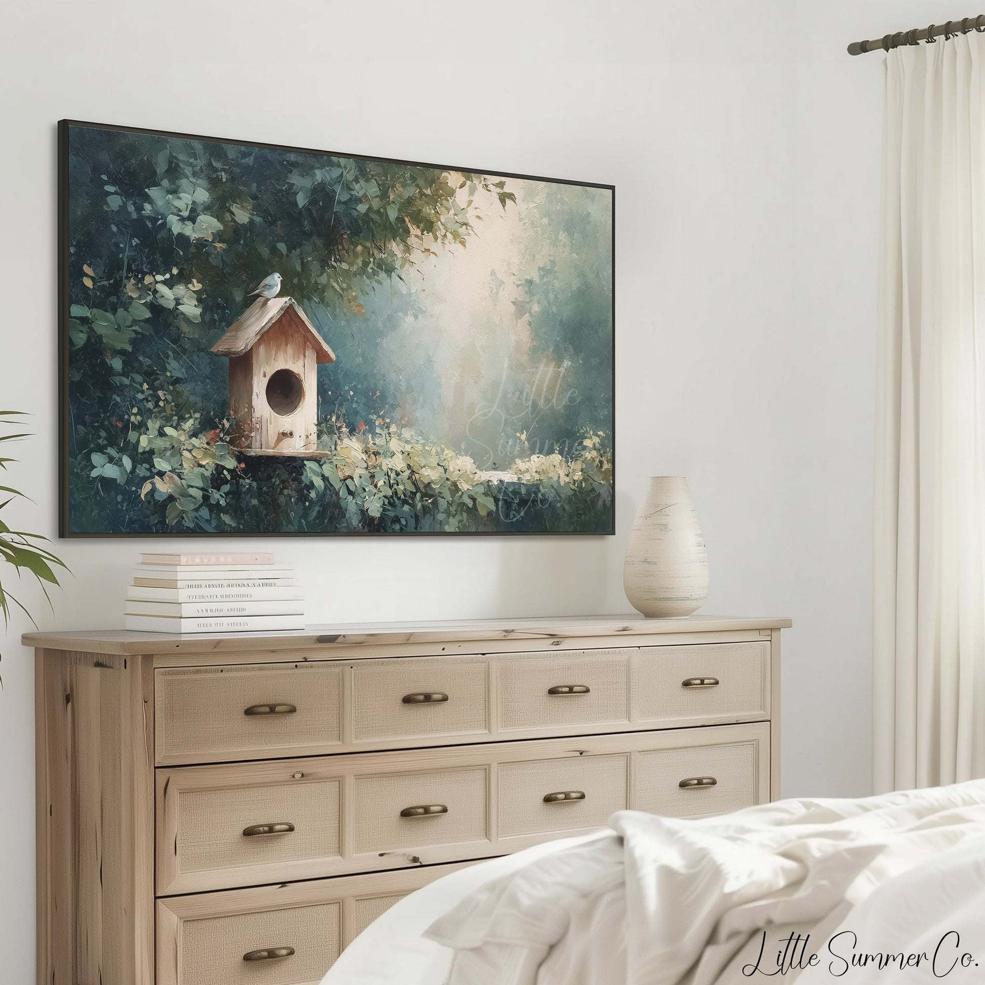 Birdhouse Frame TV Art displayed on a TV