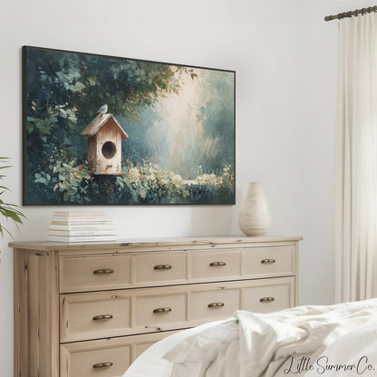 Birdhouse Frame TV Art displayed on a TV