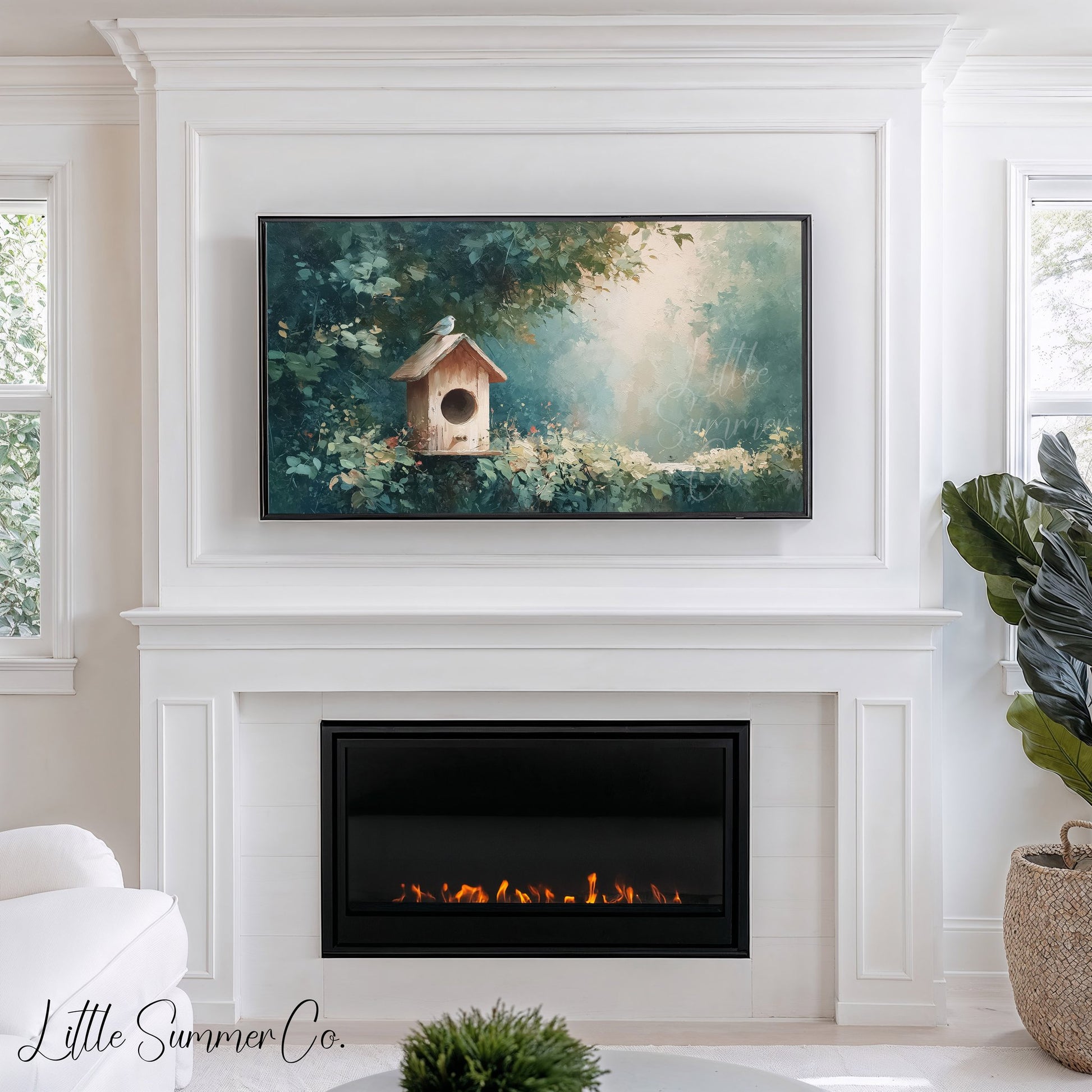Birdhouse Frame TV Art displayed on a TV