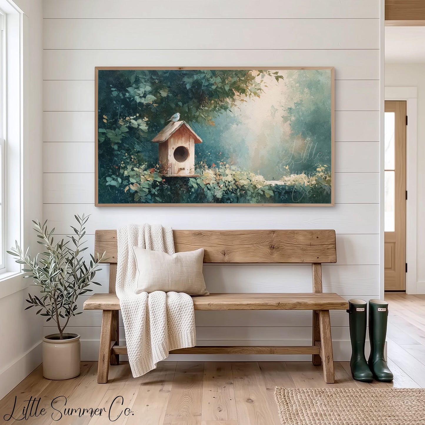 Birdhouse Frame TV Art displayed on a TV