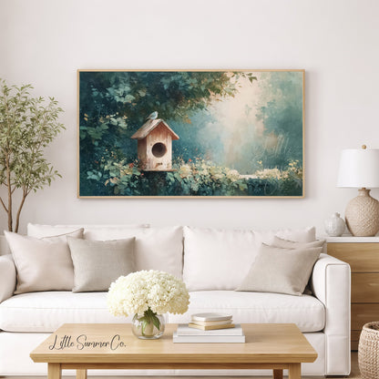 Birdhouse Frame TV Art displayed on a TV