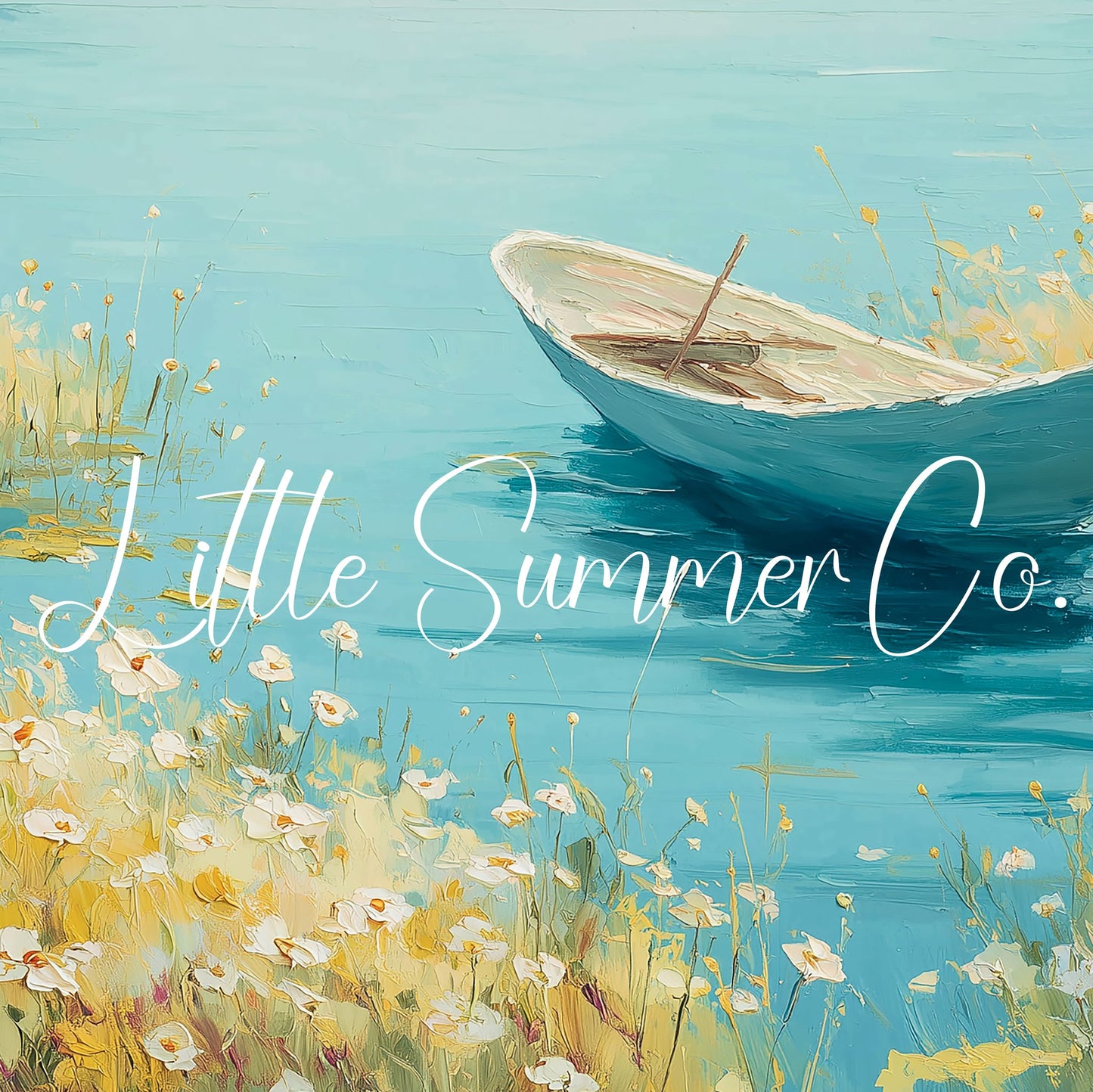 Rowboat on Wildflower Lake Frame TV Art displayed on a TV